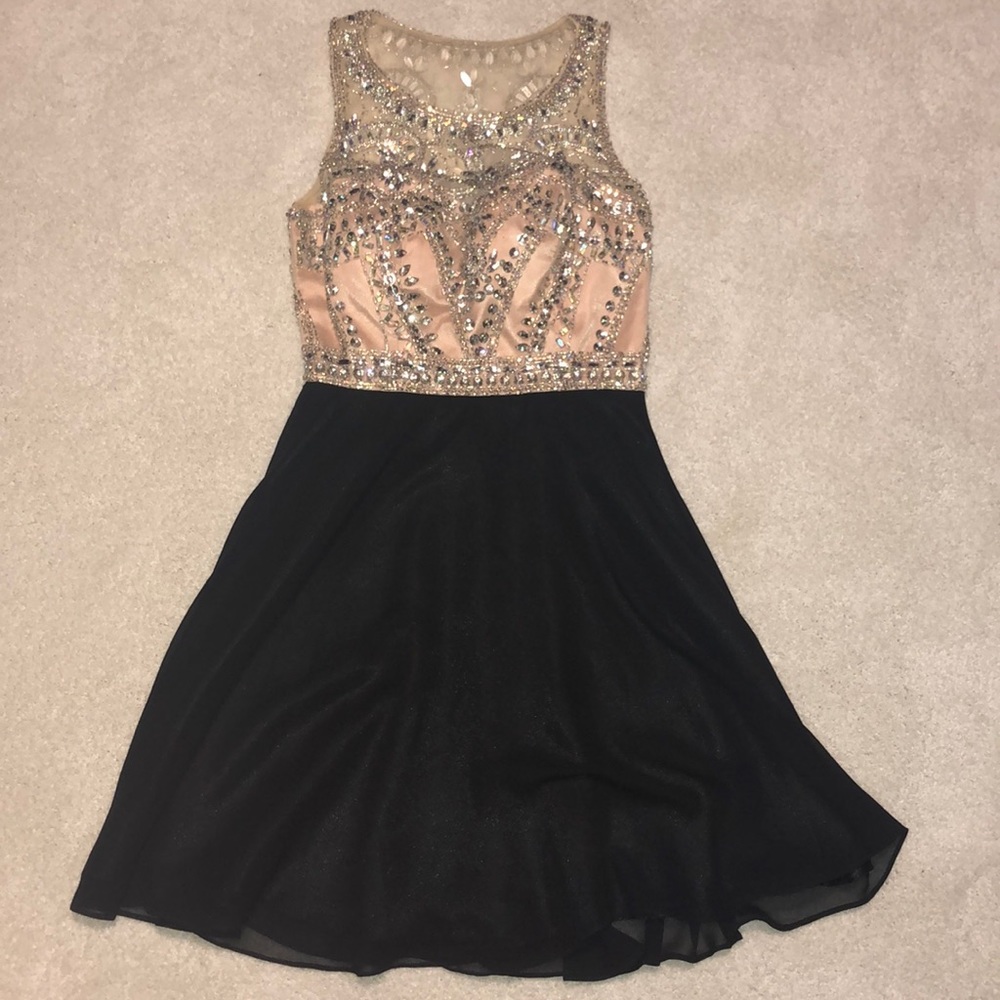 Black and cream homecoming dress